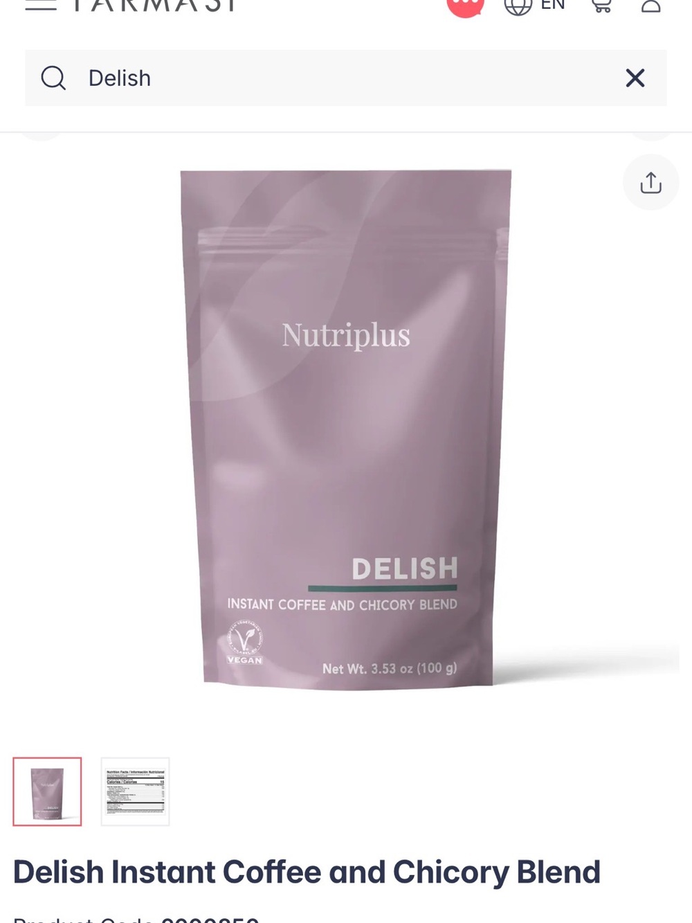Farmasi - Delish - Chicory Collagen Blend - New